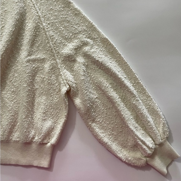 Free People “Found My Friend” Pullover Crewneck Sweater Cream Size Small NWT - Picture 3 of 11